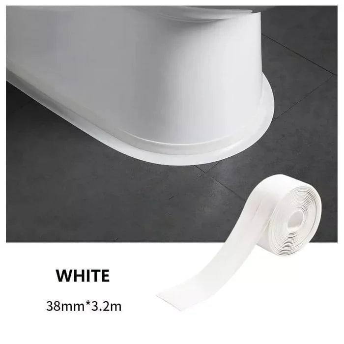 Caulk Strip Self Adhesive Tape PVC Sealing Strip Flexible Caulking Tape  Waterproo Trim Strips for Bathtub Kitchen Toilet and Wall Corner3.8cm (38  mm 1 Pack, White) (white-1pack) 